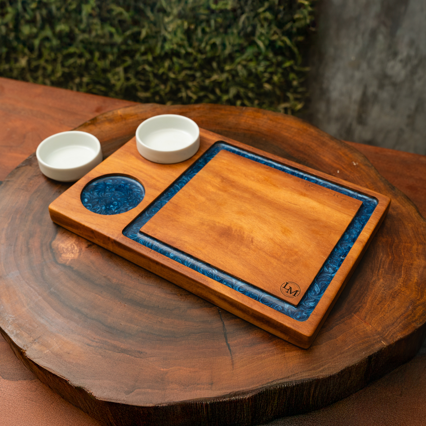 Tábua para servir - Potinhos Porcelana