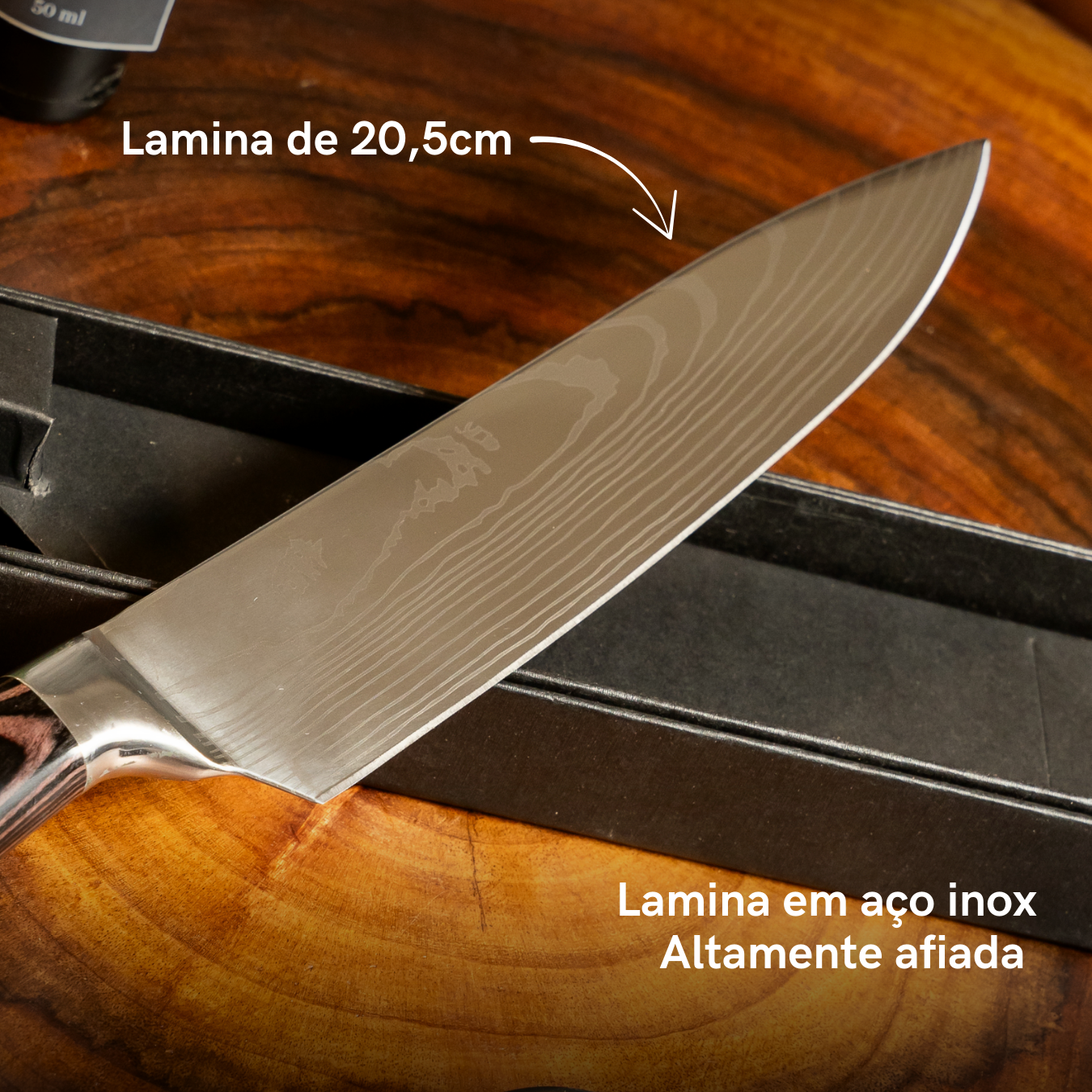 Faca Aço Inox - Profissional 9' - Damascus