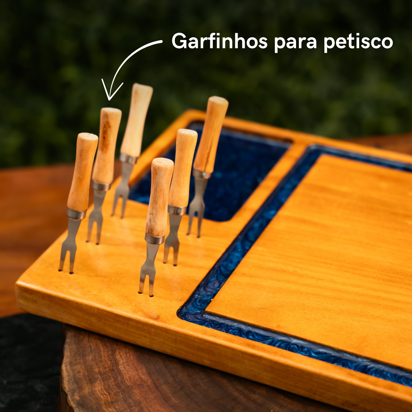 Estação de Churrasco Basic - 6 Garfinhos - Azul Escuro