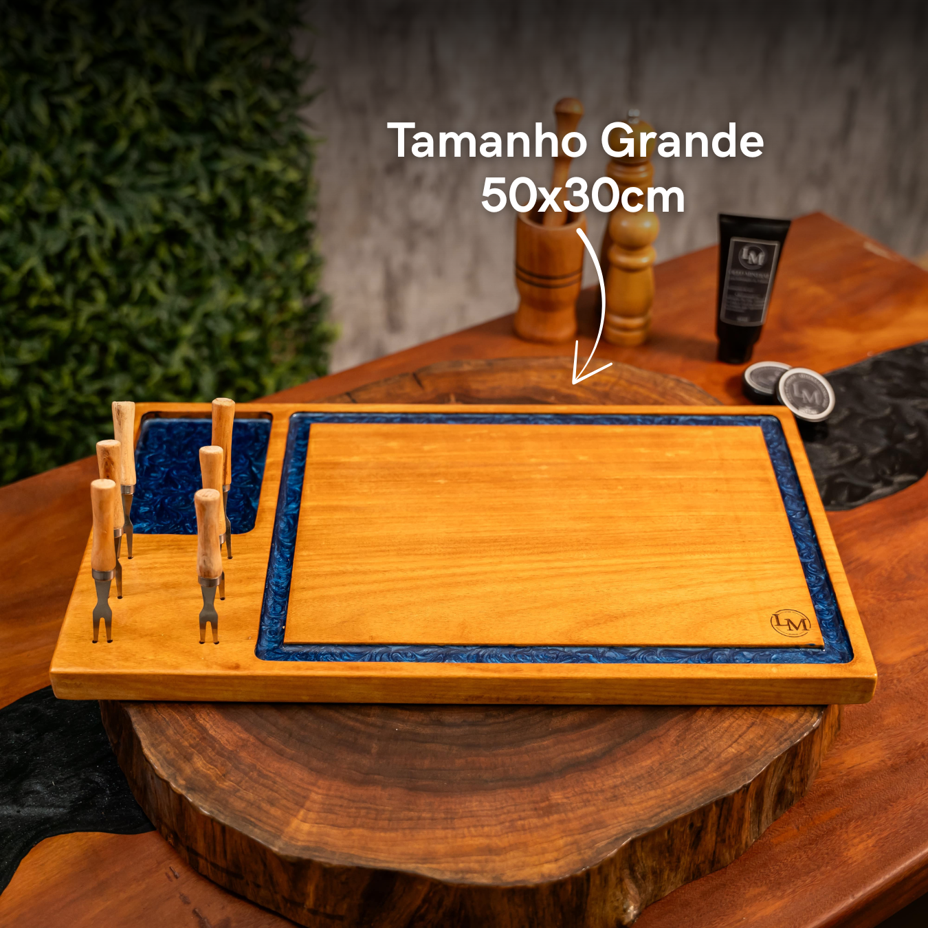 Estação de Churrasco Basic - 6 Garfinhos - Azul Escuro