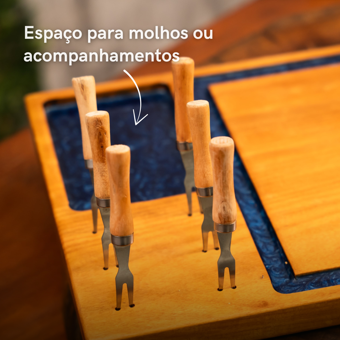 Estação de Churrasco Basic - 6 Garfinhos - Azul Escuro