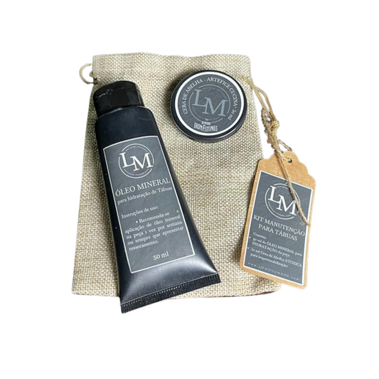 KIT Manutenção para TÁBUAS DE CORTE - Óleo Mineral e Cera de abelha